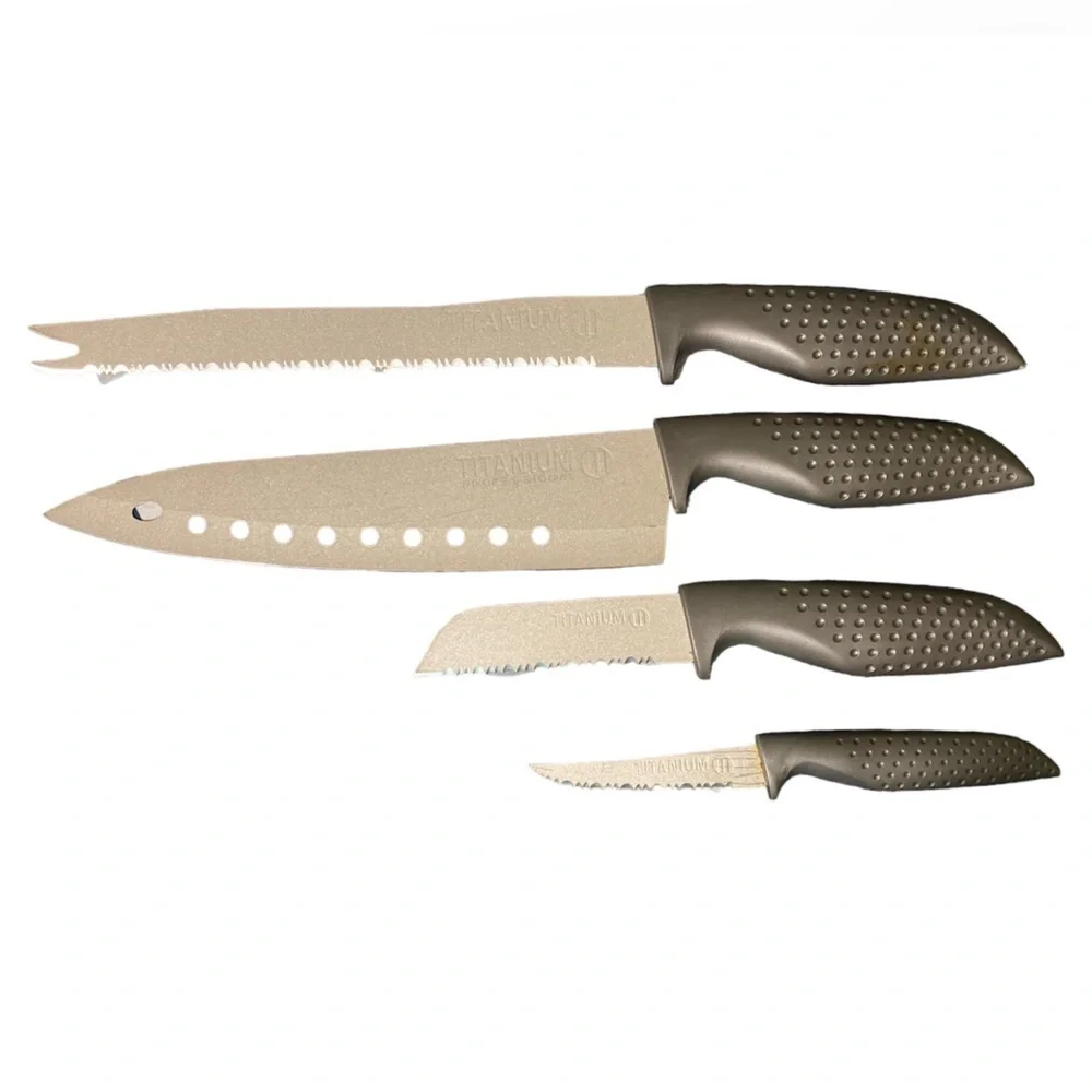 TITANIUM Professional 11 Chef's Knives SHARP Kitchen set of 4 Pre-Owned OSHH